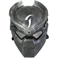Casco táctico para airsoft y paintball de WorldShopping4U- con malla metálica y máscara de depredador con luz infrarroja